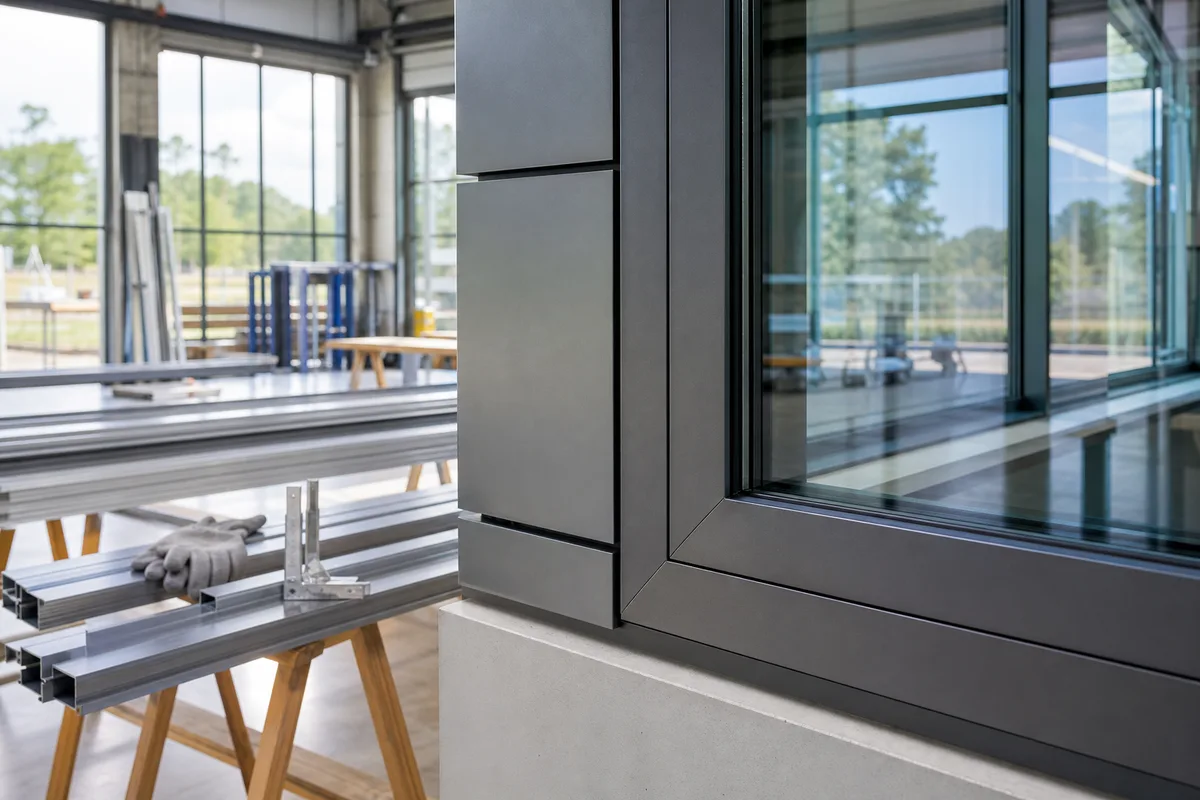 Fenêtre aluminium à ouvrant caché installée dans une façade contemporaine